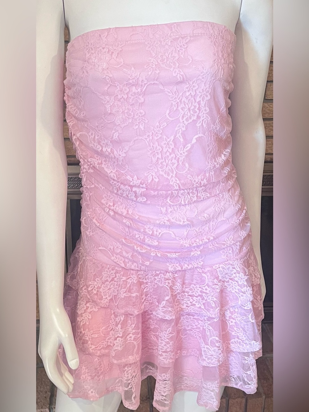 Papermoon Pink Mesh Lace Minidress Size Large